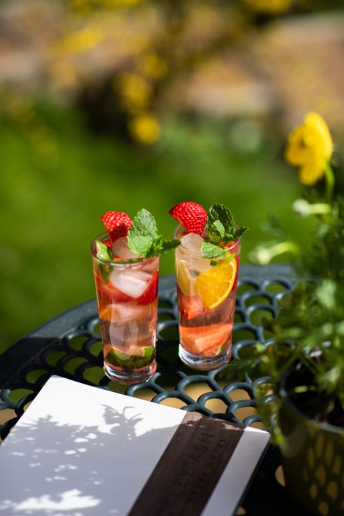 Drinks on the terrace at Flackley Ash Hotel